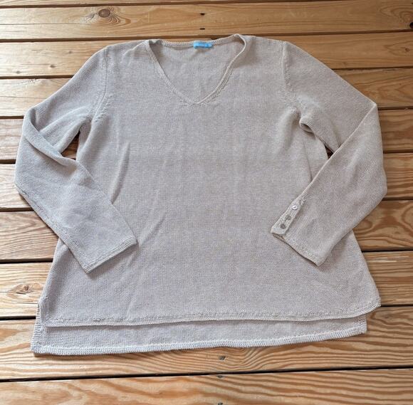 J. McLaughlin Sweaters - J McLaughlin Women’s Fine Knit Sweater Size L Beige M11